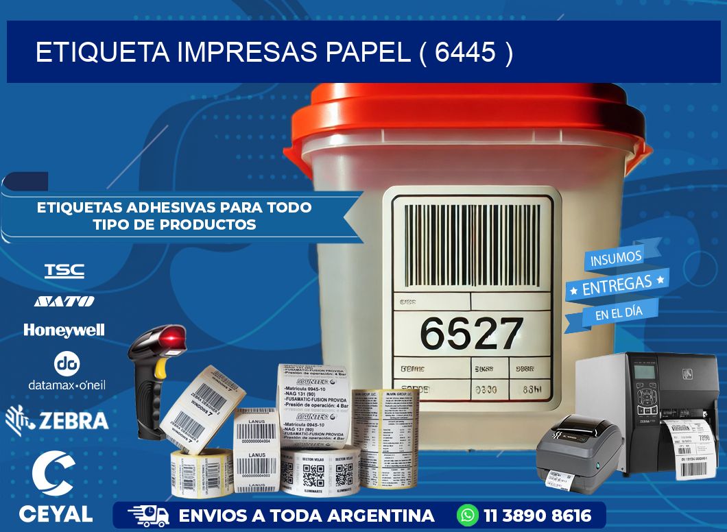 ETIQUETA IMPRESAS PAPEL ( 6445 )