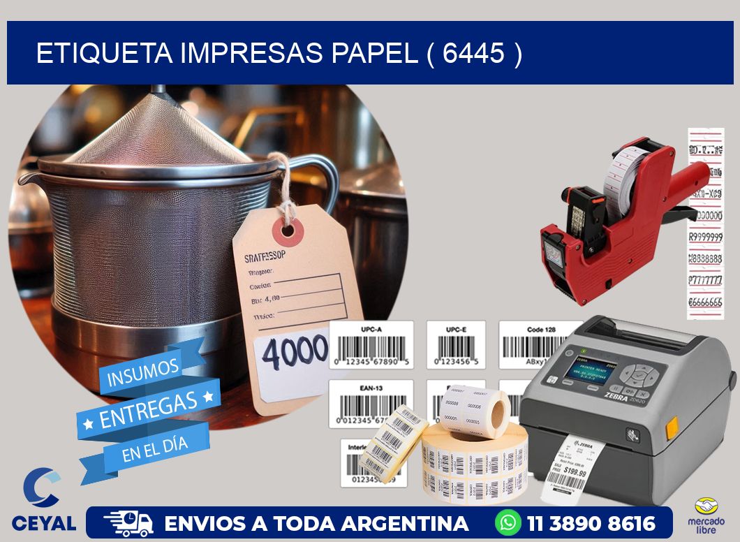 ETIQUETA IMPRESAS PAPEL ( 6445 )