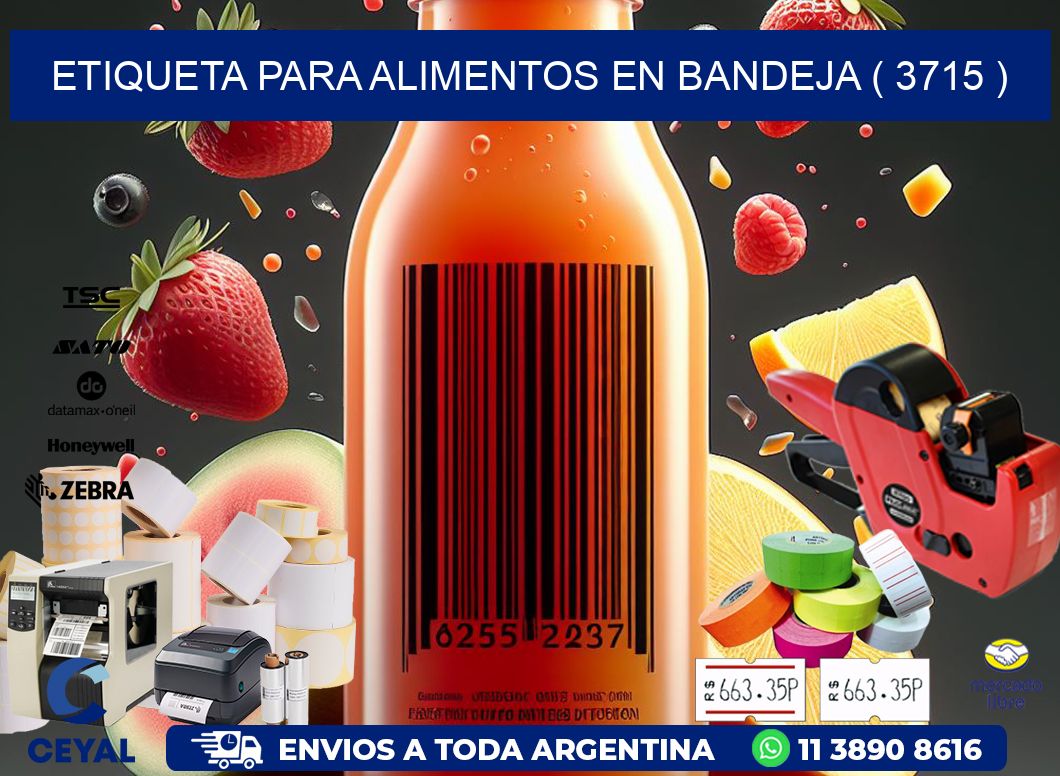 ETIQUETA PARA ALIMENTOS EN BANDEJA ( 3715 )