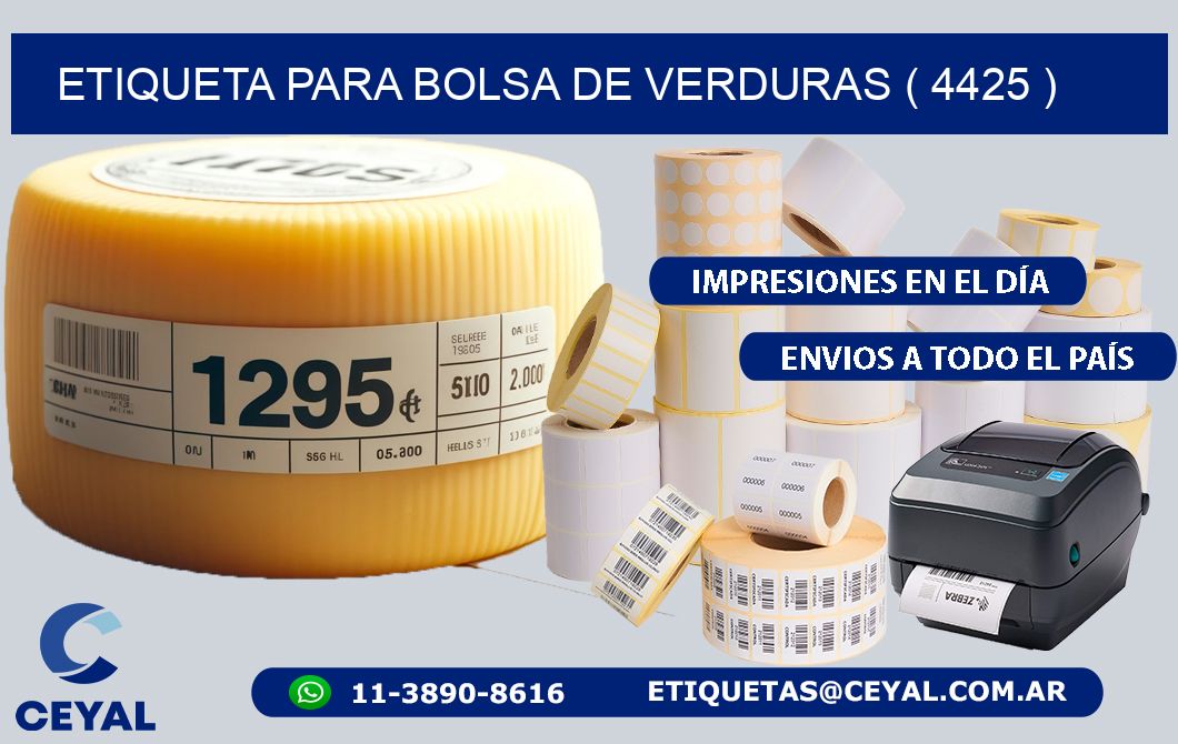ETIQUETA PARA BOLSA DE VERDURAS ( 4425 )