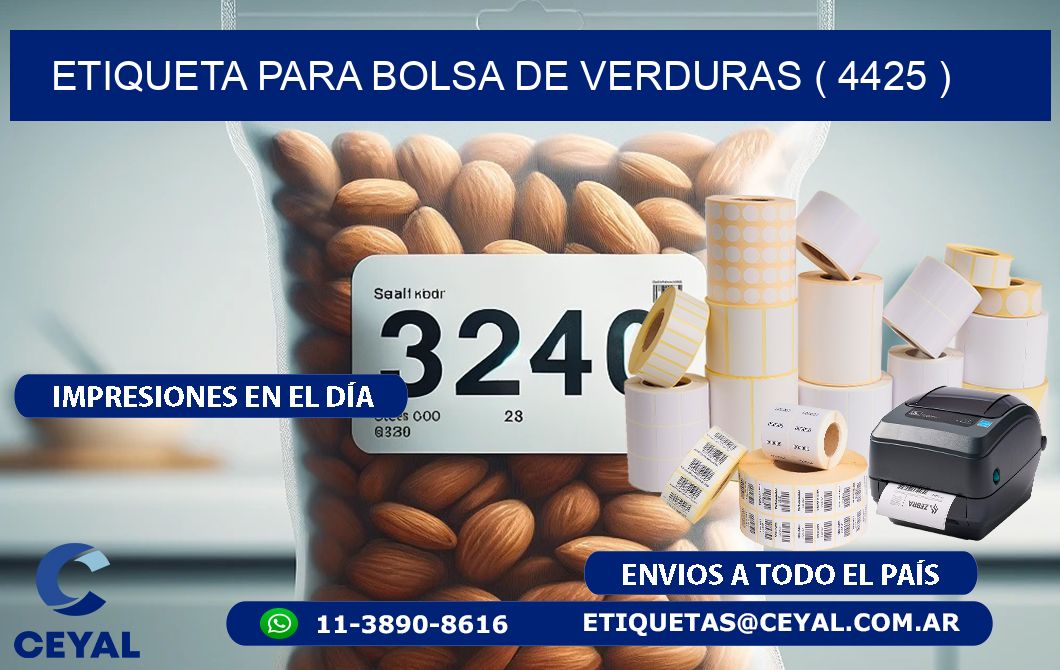 ETIQUETA PARA BOLSA DE VERDURAS ( 4425 )