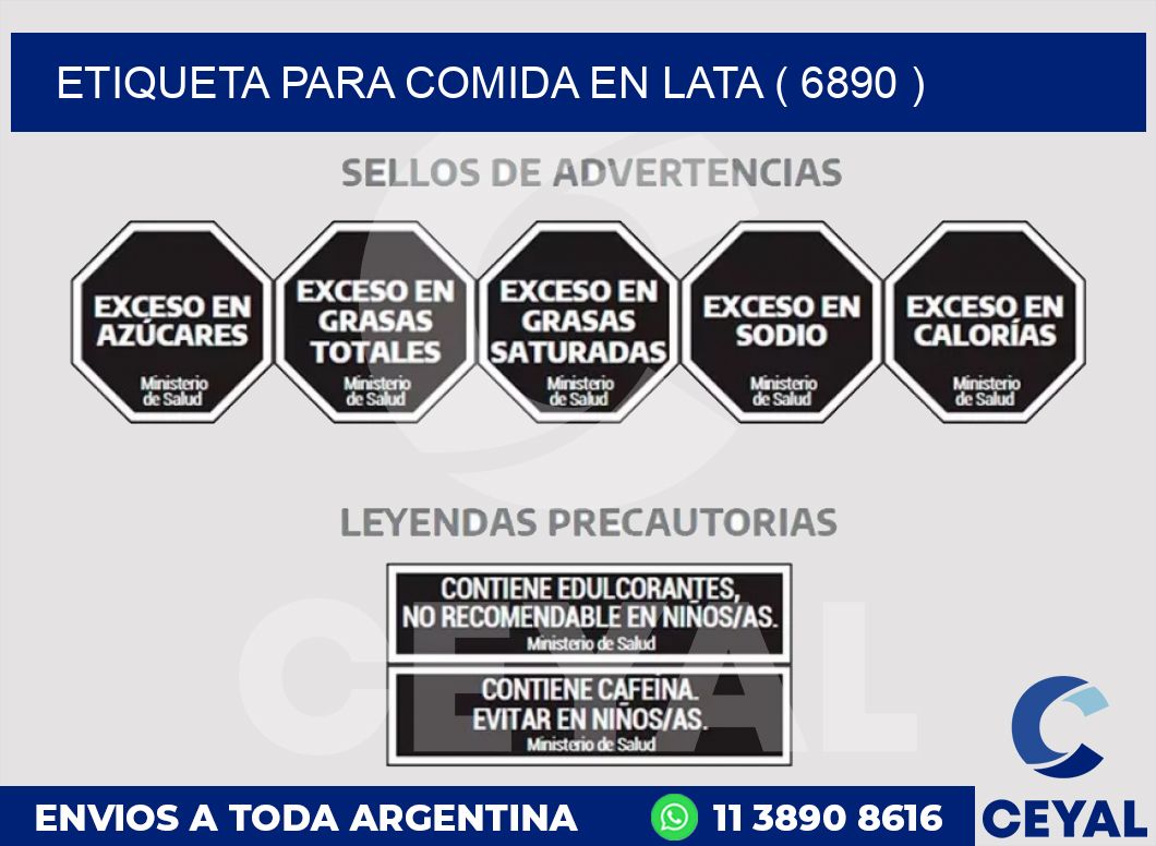 ETIQUETA PARA COMIDA EN LATA ( 6890 )