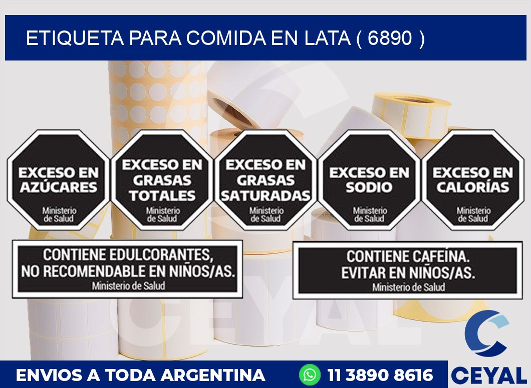 ETIQUETA PARA COMIDA EN LATA ( 6890 )