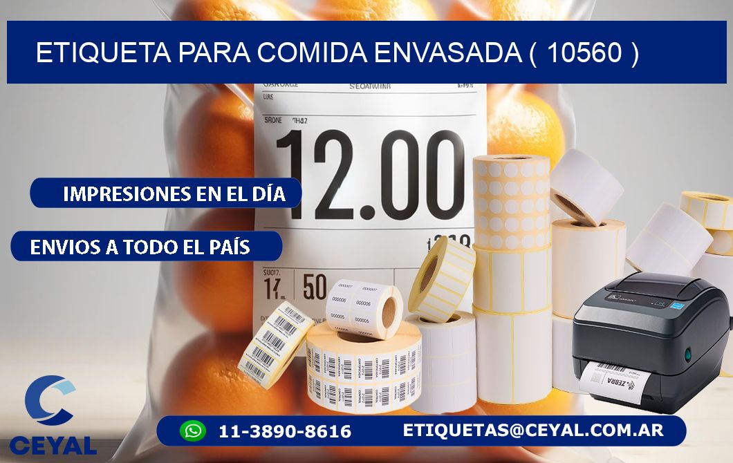ETIQUETA PARA COMIDA ENVASADA ( 10560 )