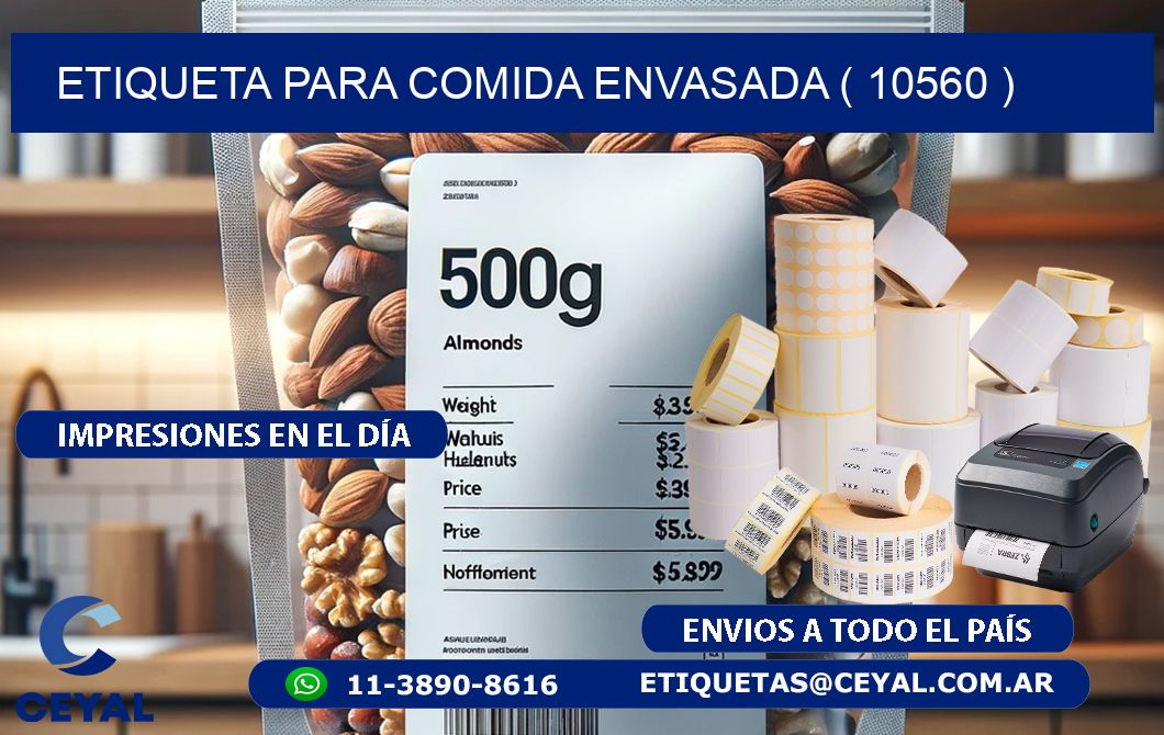 ETIQUETA PARA COMIDA ENVASADA ( 10560 )