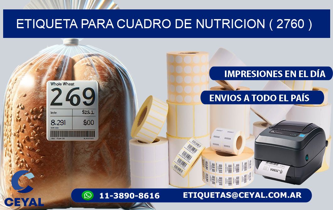 ETIQUETA PARA CUADRO DE NUTRICION ( 2760 )