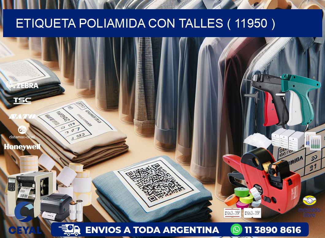 ETIQUETA POLIAMIDA CON TALLES ( 11950 )