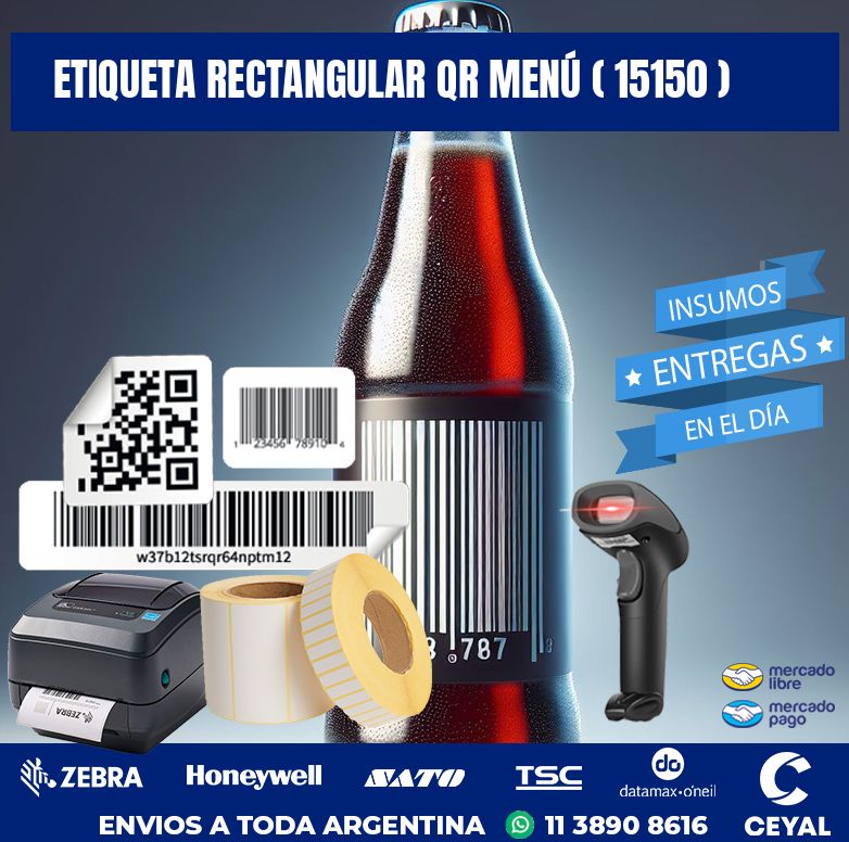 ETIQUETA RECTANGULAR QR MENÚ ( 15150 )