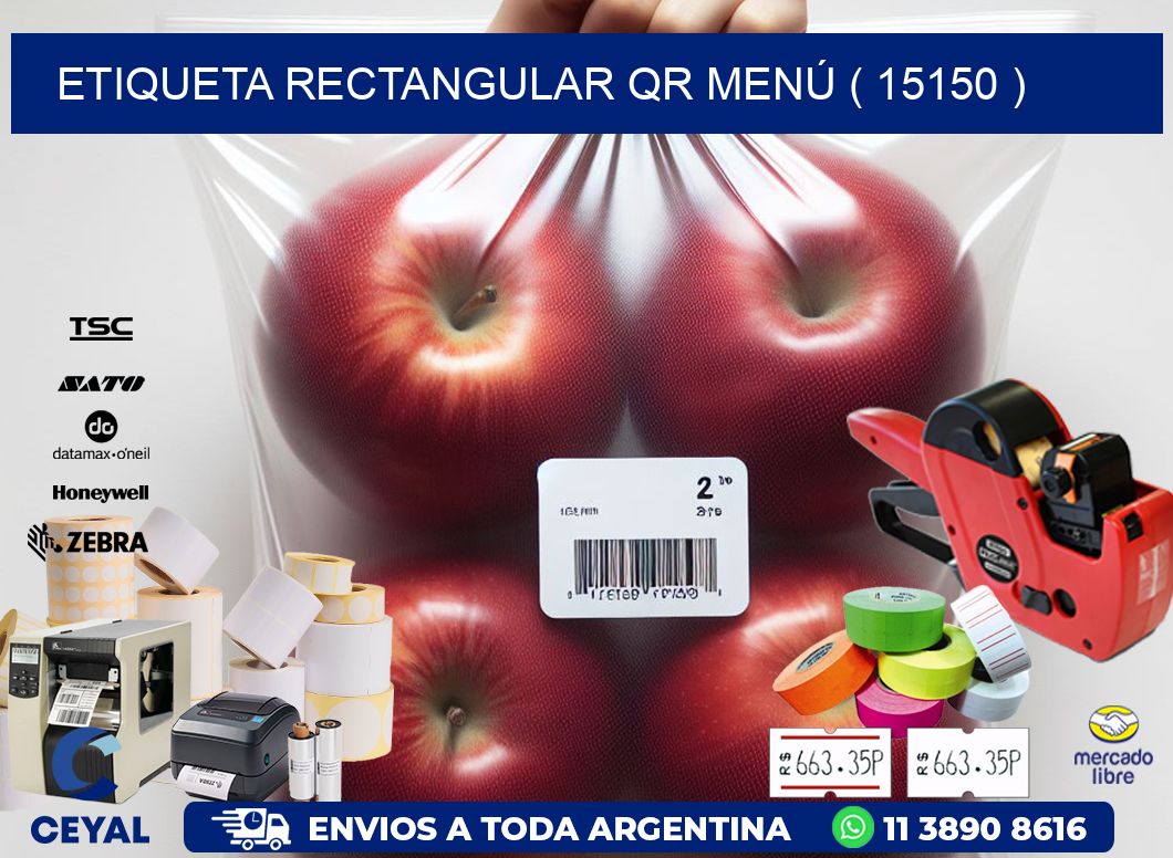 ETIQUETA RECTANGULAR QR MENÚ ( 15150 )