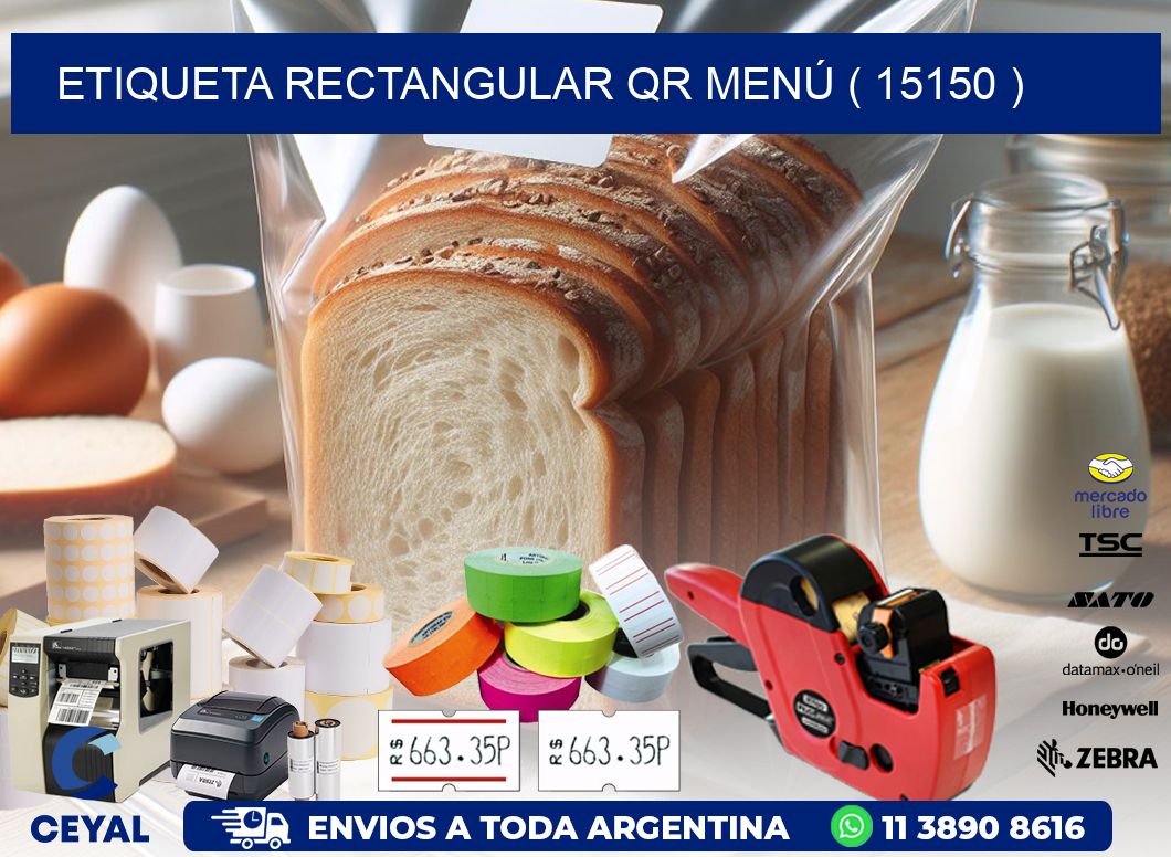 ETIQUETA RECTANGULAR QR MENÚ ( 15150 )