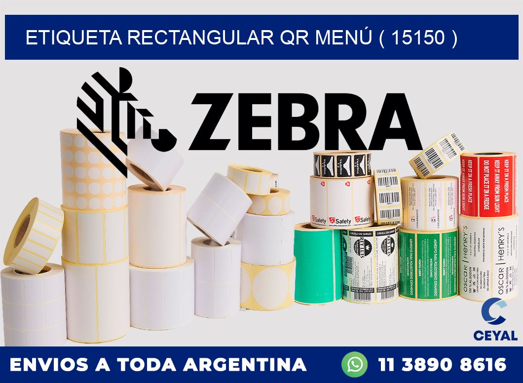 ETIQUETA RECTANGULAR QR MENÚ ( 15150 )