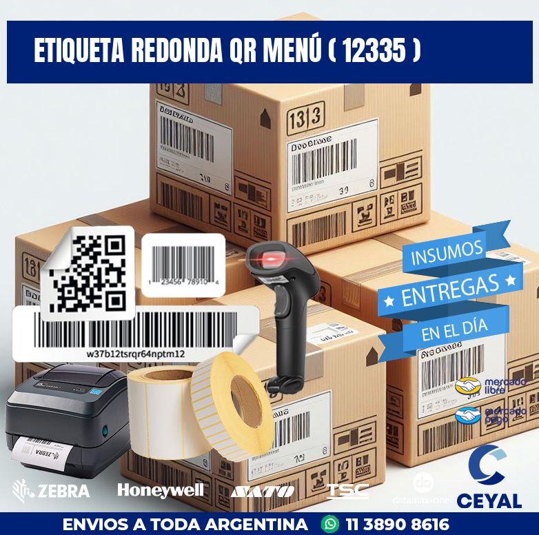 ETIQUETA REDONDA QR MENÚ ( 12335 )