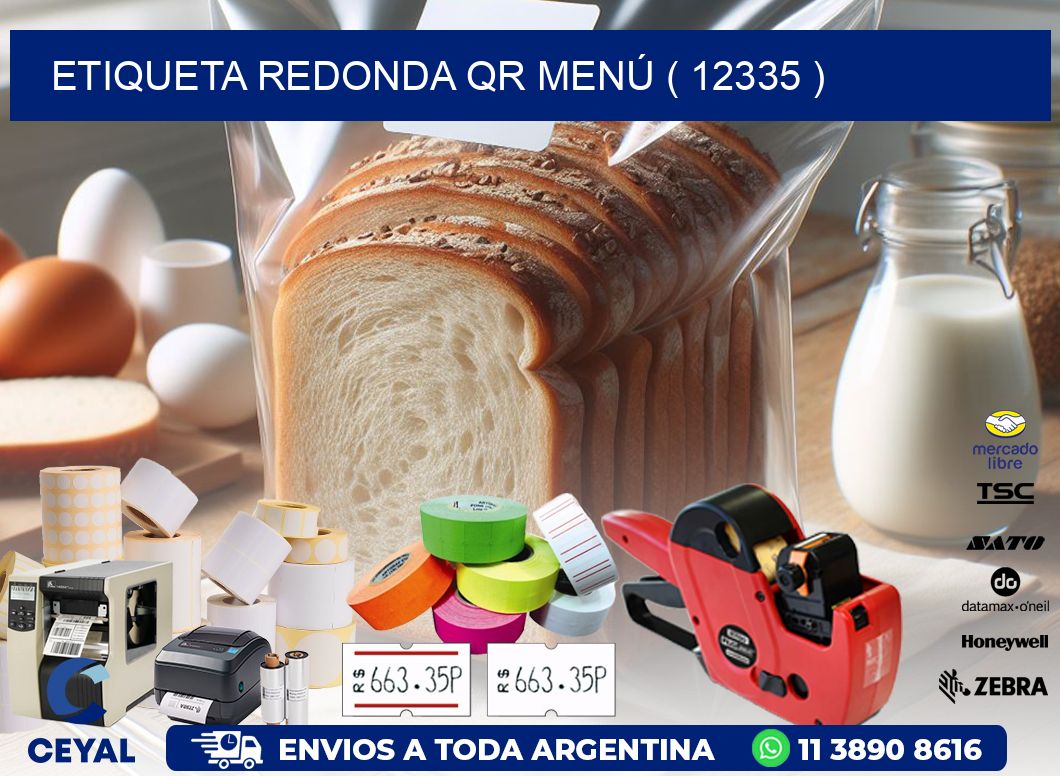 ETIQUETA REDONDA QR MENÚ ( 12335 )