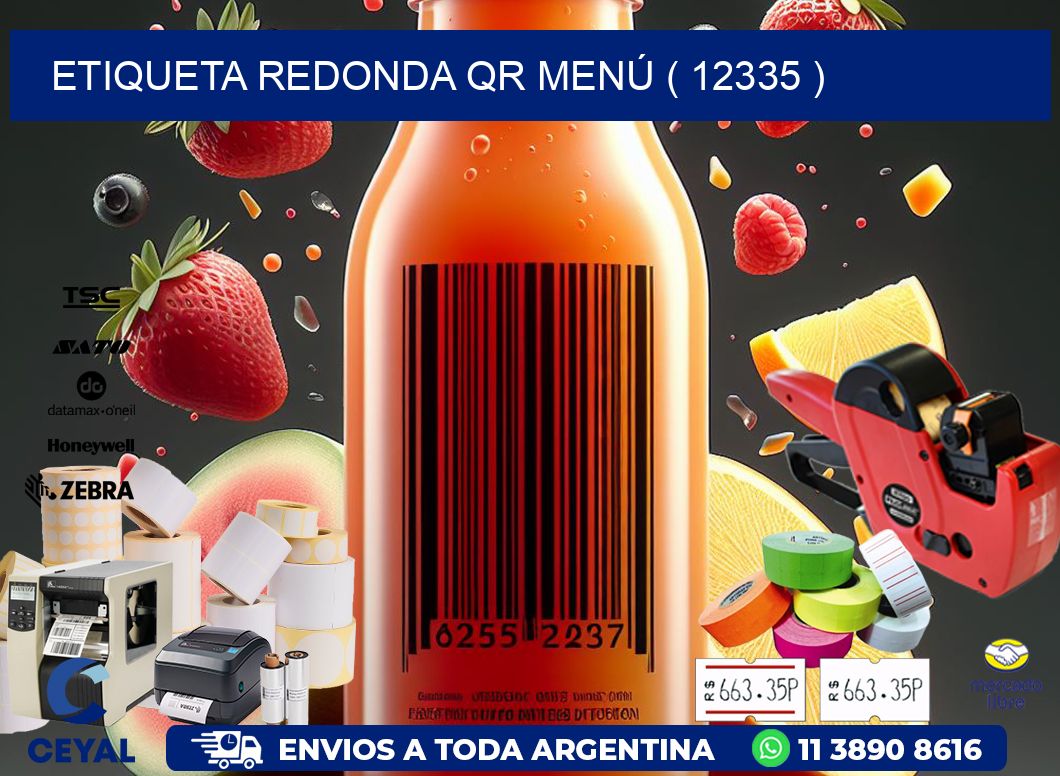 ETIQUETA REDONDA QR MENÚ ( 12335 )