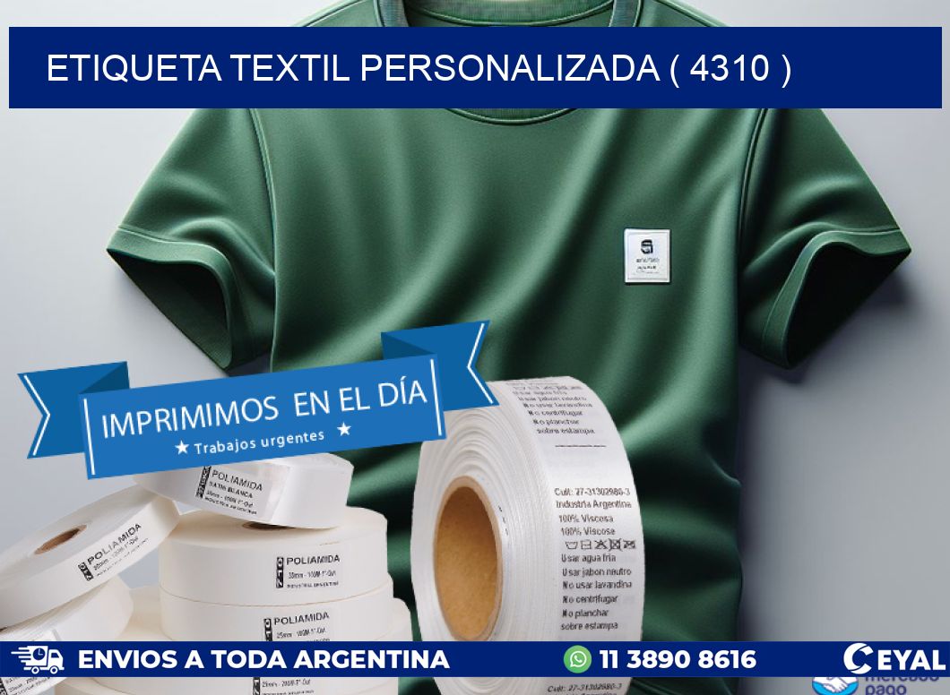 ETIQUETA TEXTIL PERSONALIZADA ( 4310 )