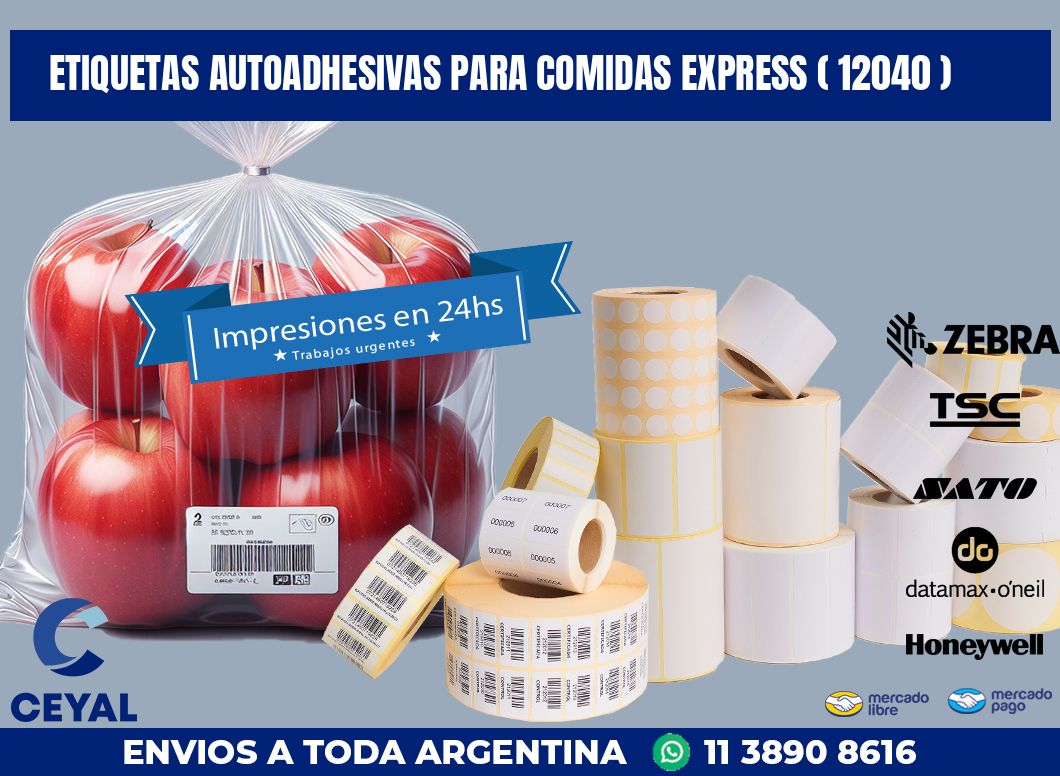ETIQUETAS AUTOADHESIVAS PARA COMIDAS EXPRESS ( 12040 )