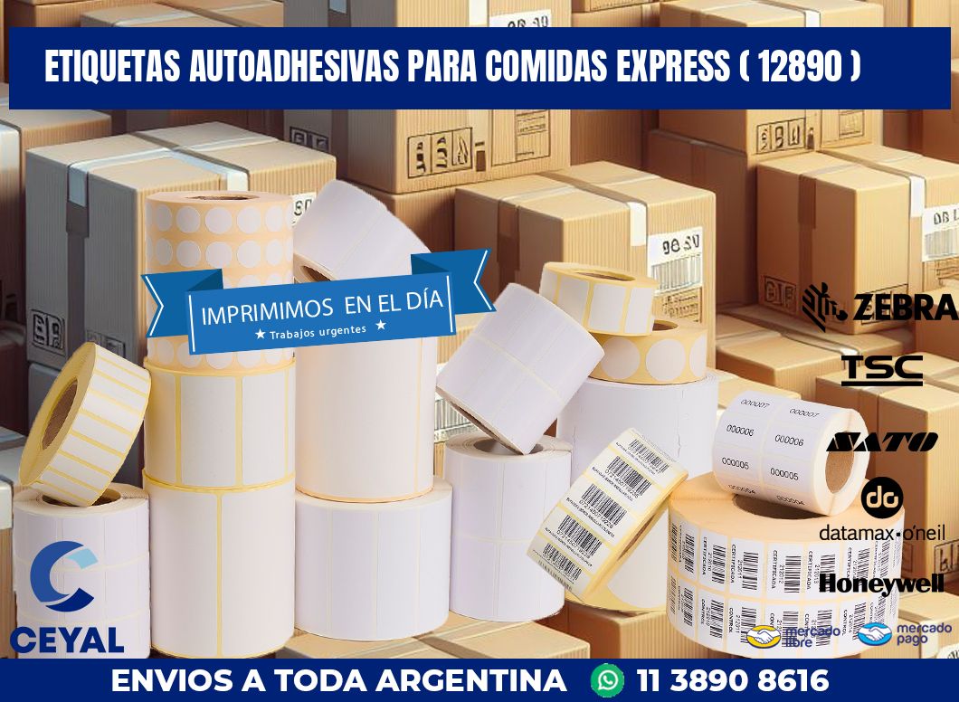 ETIQUETAS AUTOADHESIVAS PARA COMIDAS EXPRESS ( 12890 )