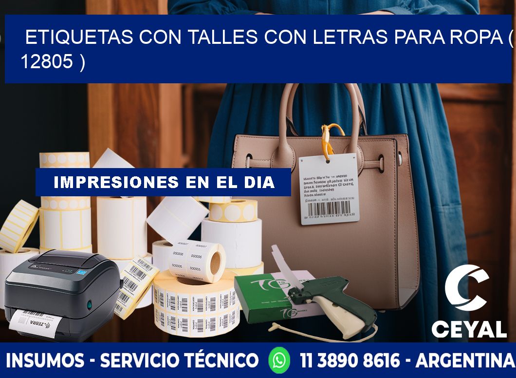 ETIQUETAS CON TALLES CON LETRAS PARA ROPA ( 12805 )