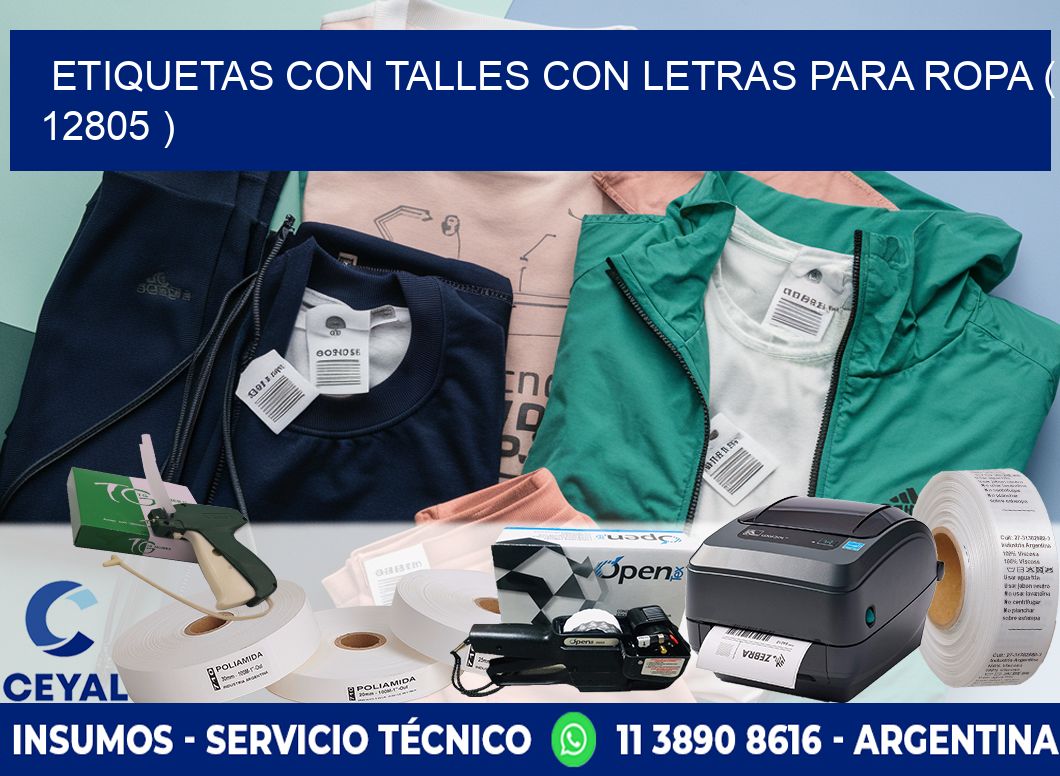 ETIQUETAS CON TALLES CON LETRAS PARA ROPA ( 12805 )
