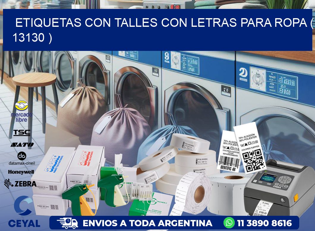 ETIQUETAS CON TALLES CON LETRAS PARA ROPA ( 13130 )
