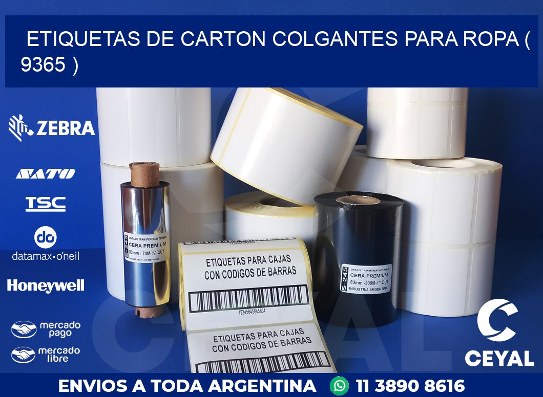 ETIQUETAS DE CARTON COLGANTES PARA ROPA ( 9365 )