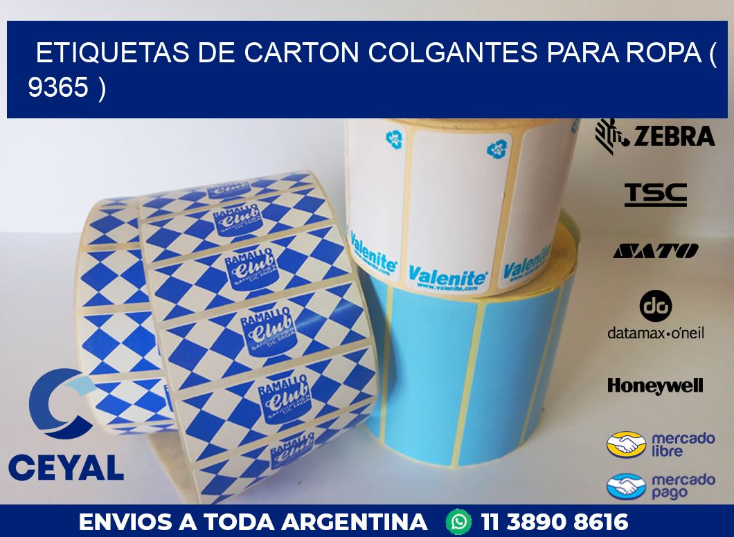 ETIQUETAS DE CARTON COLGANTES PARA ROPA ( 9365 )