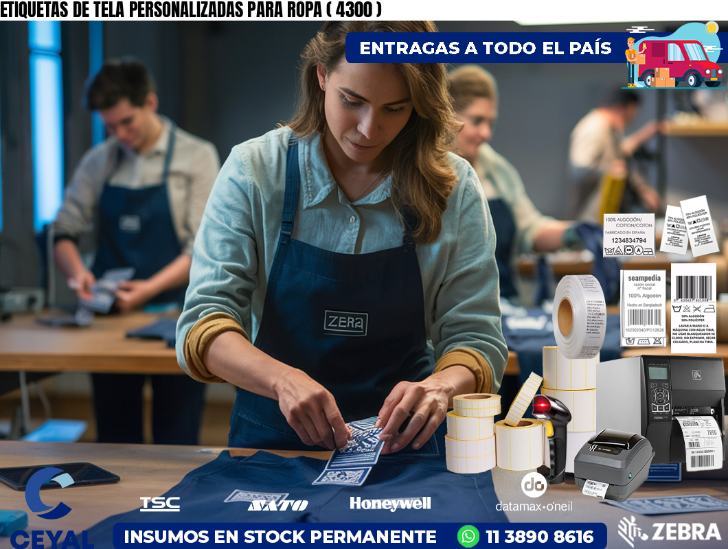 ETIQUETAS DE TELA PERSONALIZADAS PARA ROPA ( 4300 )
