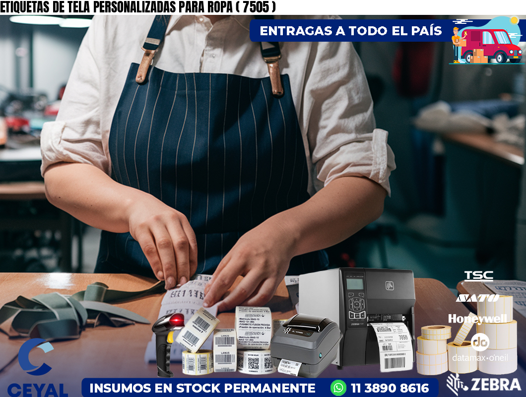 ETIQUETAS DE TELA PERSONALIZADAS PARA ROPA ( 7505 )