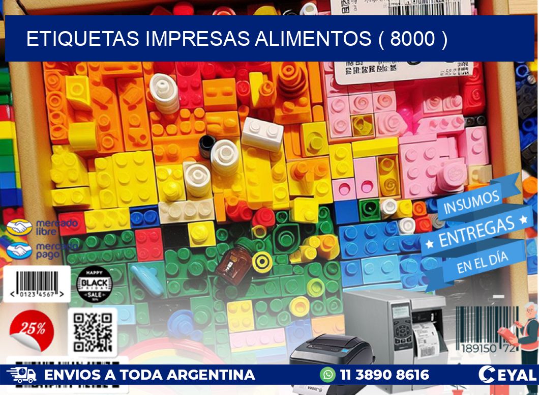 ETIQUETAS IMPRESAS ALIMENTOS ( 8000 )