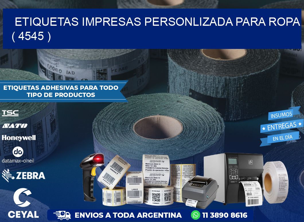 ETIQUETAS IMPRESAS PERSONLIZADA PARA ROPA ( 4545 )