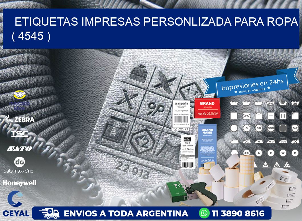 ETIQUETAS IMPRESAS PERSONLIZADA PARA ROPA ( 4545 )