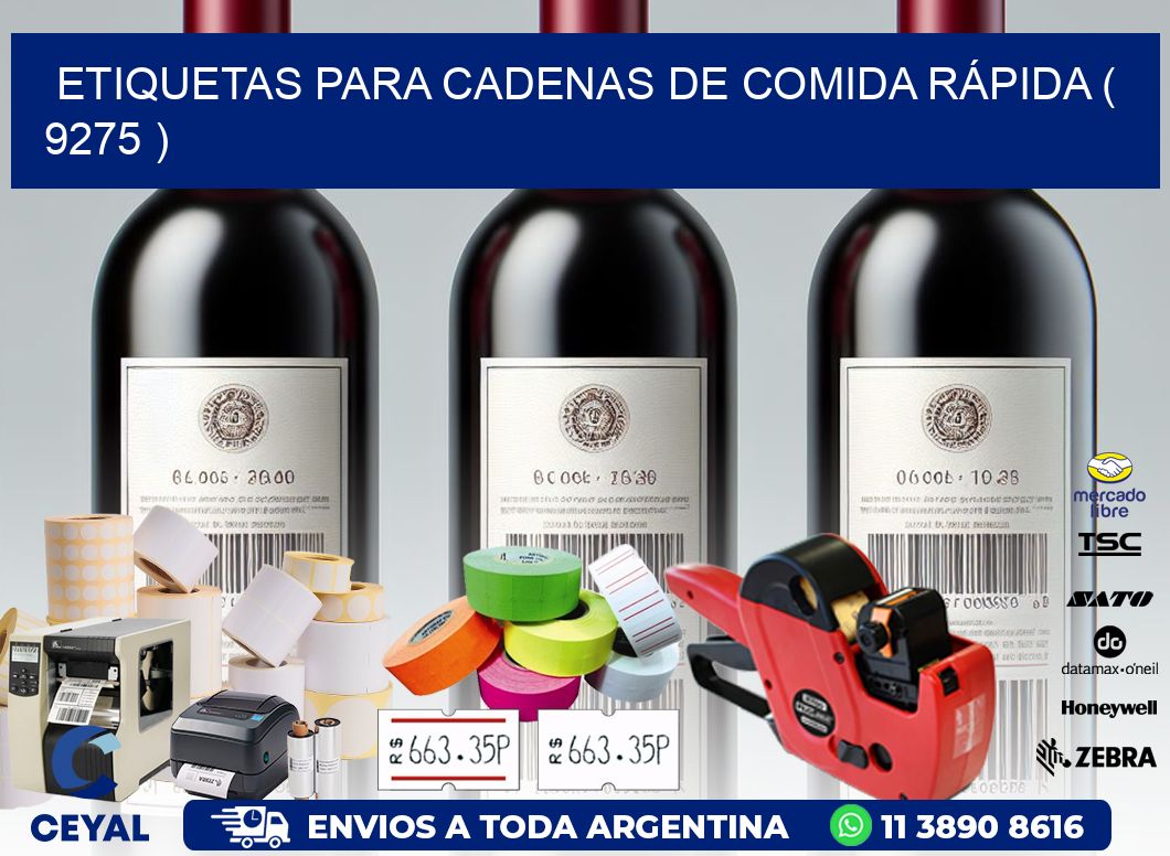 ETIQUETAS PARA CADENAS DE COMIDA RÁPIDA ( 9275 )