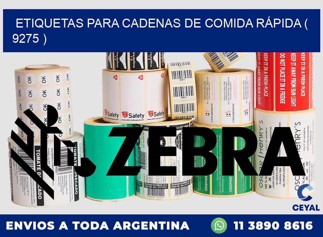 ETIQUETAS PARA CADENAS DE COMIDA RÁPIDA ( 9275 )