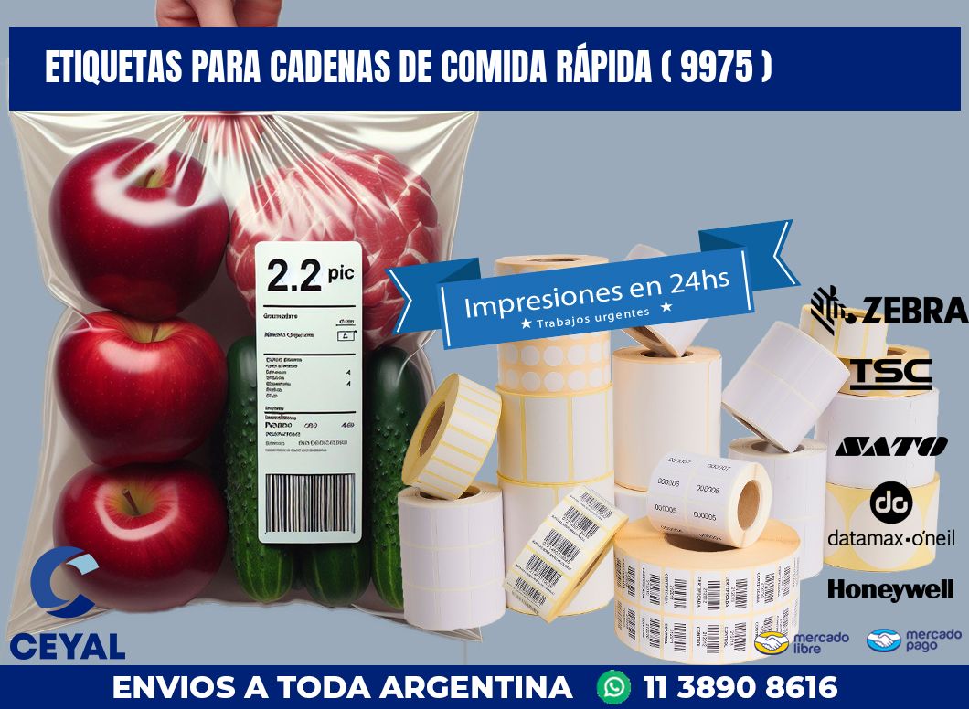 ETIQUETAS PARA CADENAS DE COMIDA RÁPIDA ( 9975 )