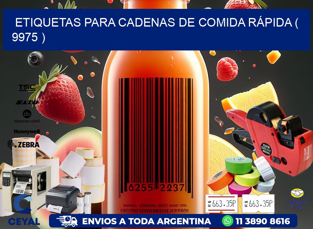 ETIQUETAS PARA CADENAS DE COMIDA RÁPIDA ( 9975 )
