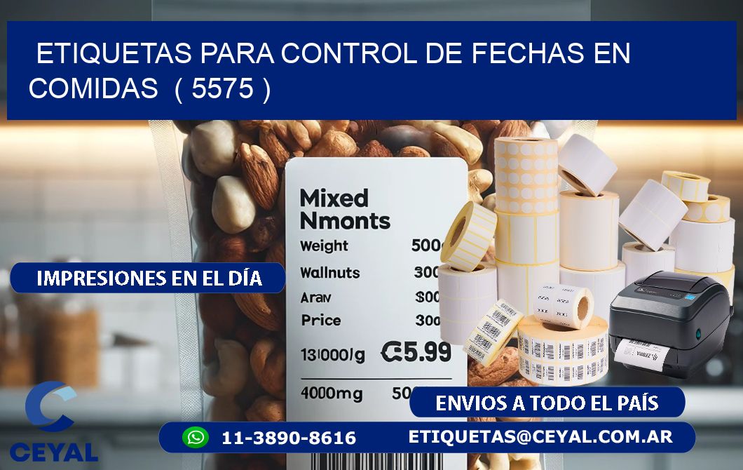 ETIQUETAS PARA CONTROL DE FECHAS EN COMIDAS  ( 5575 )
