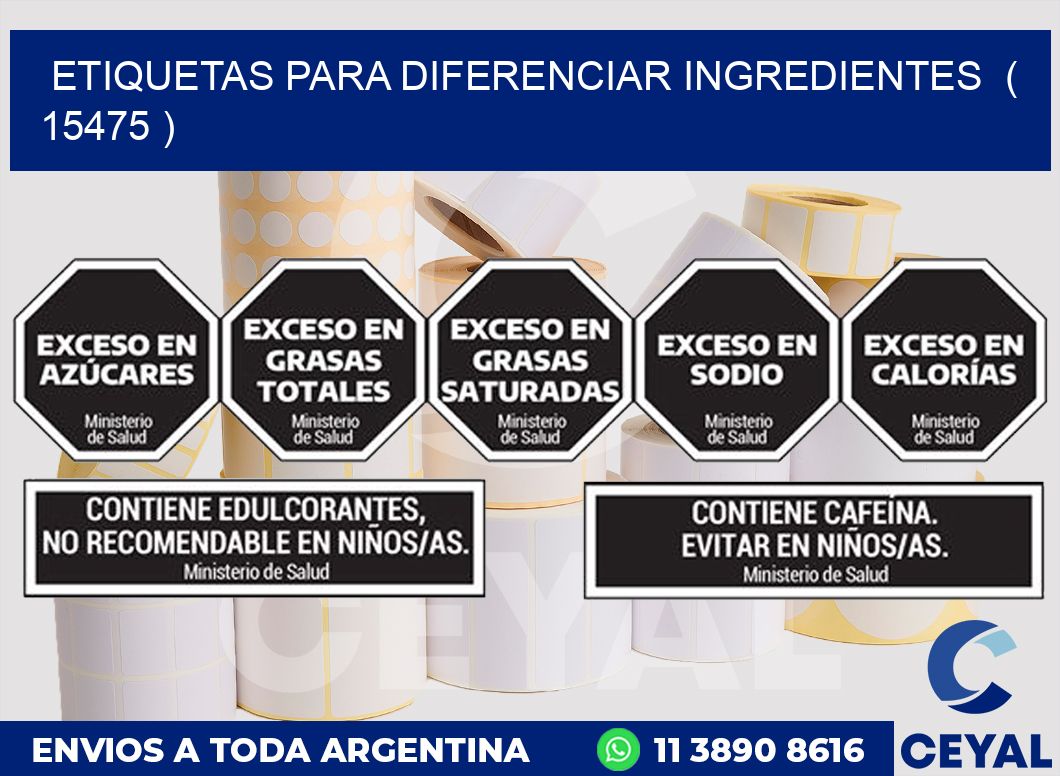 ETIQUETAS PARA DIFERENCIAR INGREDIENTES  ( 15475 )