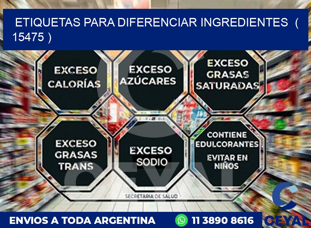 ETIQUETAS PARA DIFERENCIAR INGREDIENTES  ( 15475 )