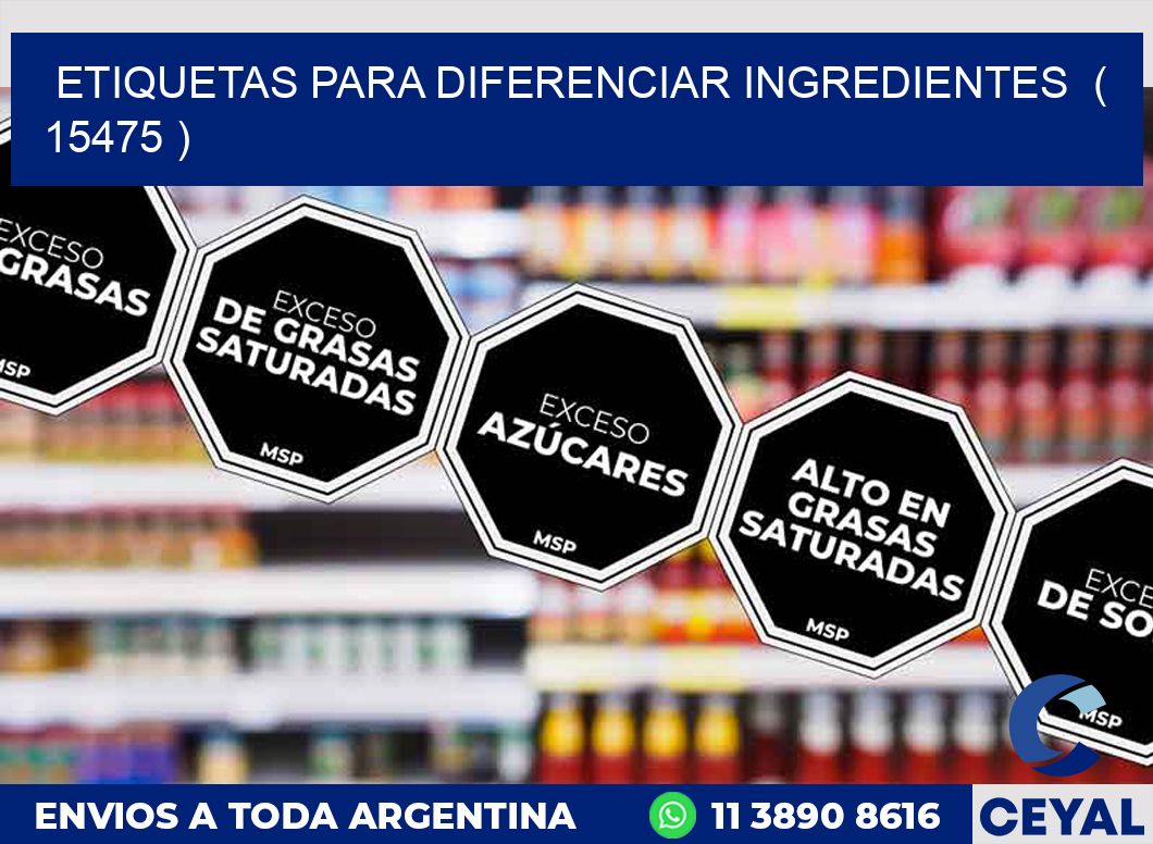 ETIQUETAS PARA DIFERENCIAR INGREDIENTES  ( 15475 )