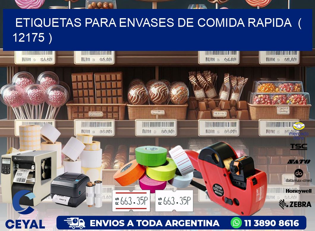 ETIQUETAS PARA ENVASES DE COMIDA RAPIDA  ( 12175 )