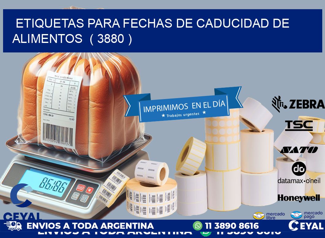 ETIQUETAS PARA FECHAS DE CADUCIDAD DE ALIMENTOS  ( 3880 )