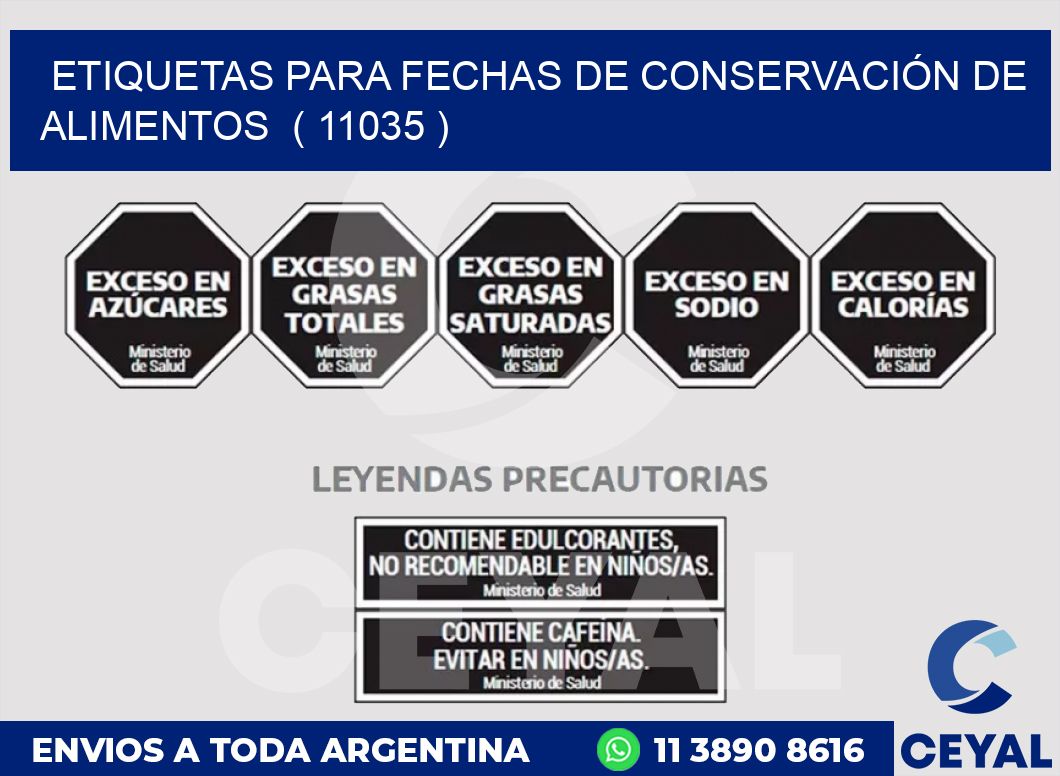 ETIQUETAS PARA FECHAS DE CONSERVACIÓN DE ALIMENTOS  ( 11035 )