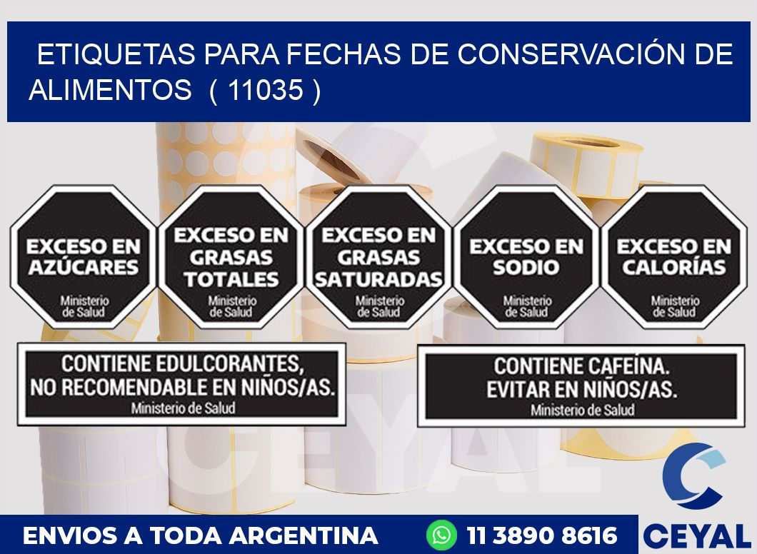 ETIQUETAS PARA FECHAS DE CONSERVACIÓN DE ALIMENTOS  ( 11035 )