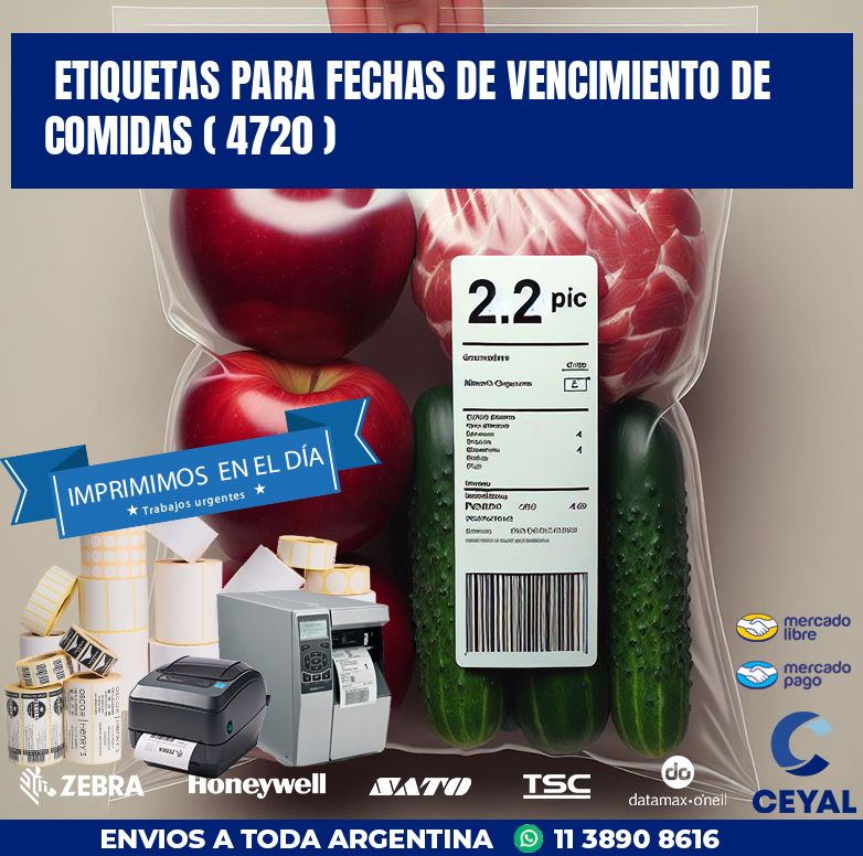ETIQUETAS PARA FECHAS DE VENCIMIENTO DE COMIDAS ( 4720 )