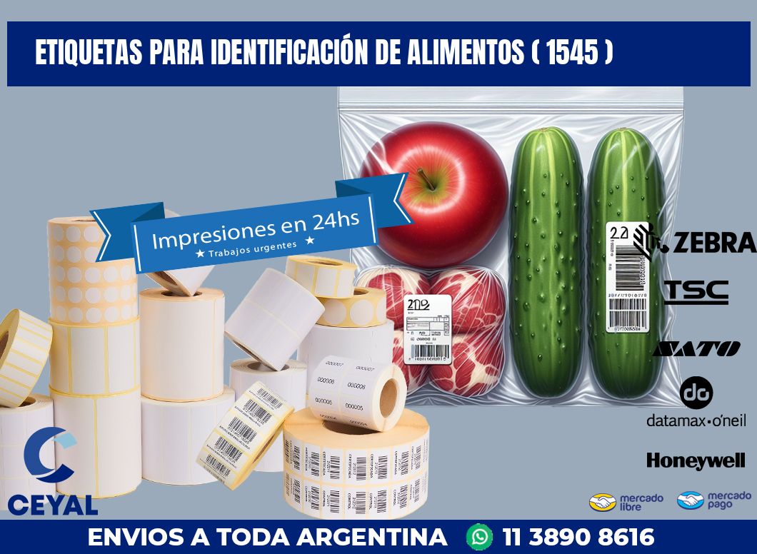 ETIQUETAS PARA IDENTIFICACIÓN DE ALIMENTOS ( 1545 )