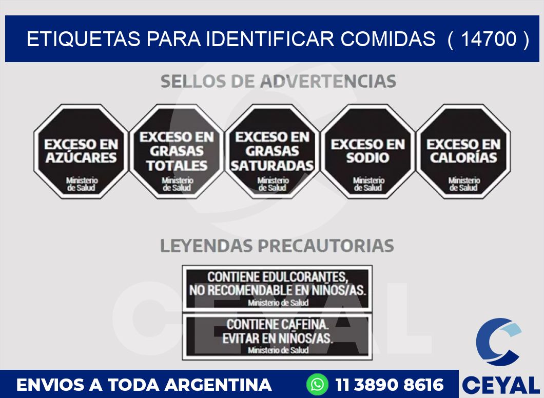 ETIQUETAS PARA IDENTIFICAR COMIDAS  ( 14700 )