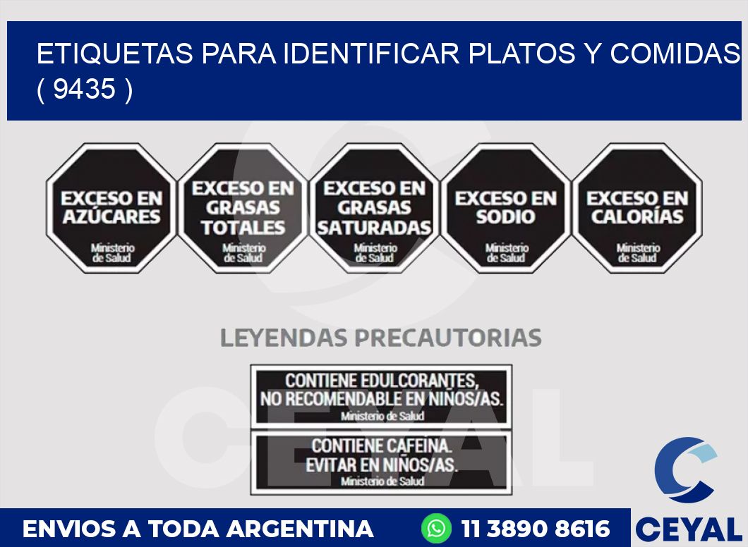 ETIQUETAS PARA IDENTIFICAR PLATOS Y COMIDAS  ( 9435 )