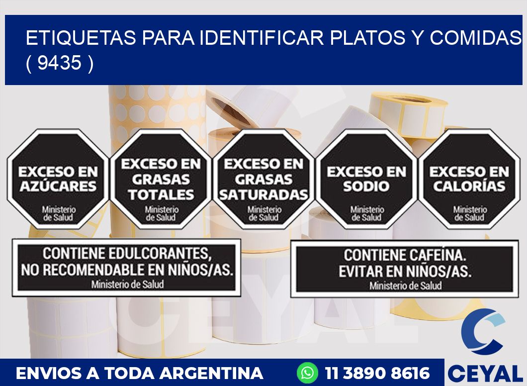 ETIQUETAS PARA IDENTIFICAR PLATOS Y COMIDAS  ( 9435 )