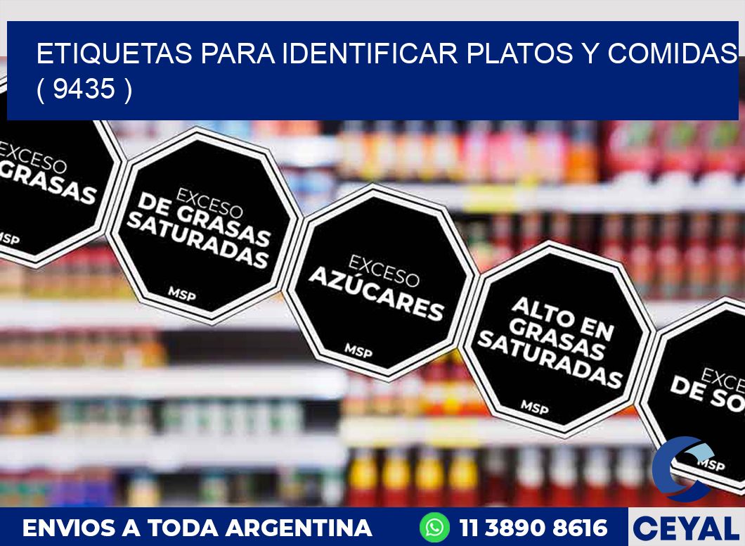ETIQUETAS PARA IDENTIFICAR PLATOS Y COMIDAS  ( 9435 )