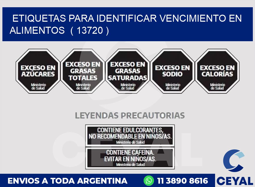 ETIQUETAS PARA IDENTIFICAR VENCIMIENTO EN ALIMENTOS  ( 13720 )
